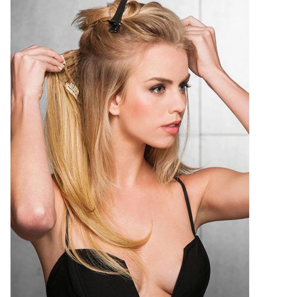 Hairdo 22” Clip-in One Piece Straight Hair Extension in Golden Wheat-dark blonde - Picture 8 of 8